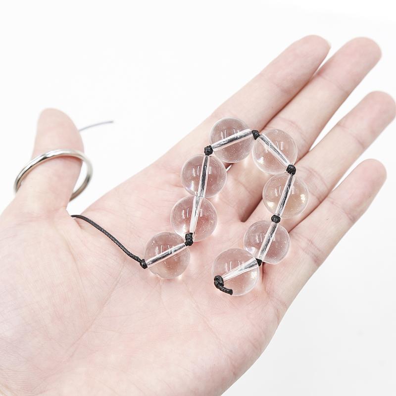 Small glass anal beads on string with pull O-Ring 1.5 cm - image 4
