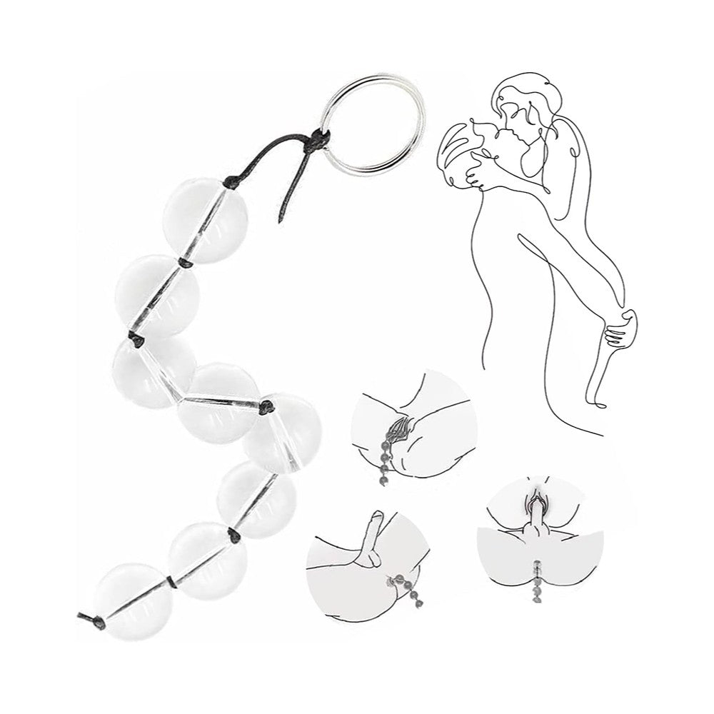 XLarge glass anal beads on string with pull O-Ring Ø 2.8 cm - image 3