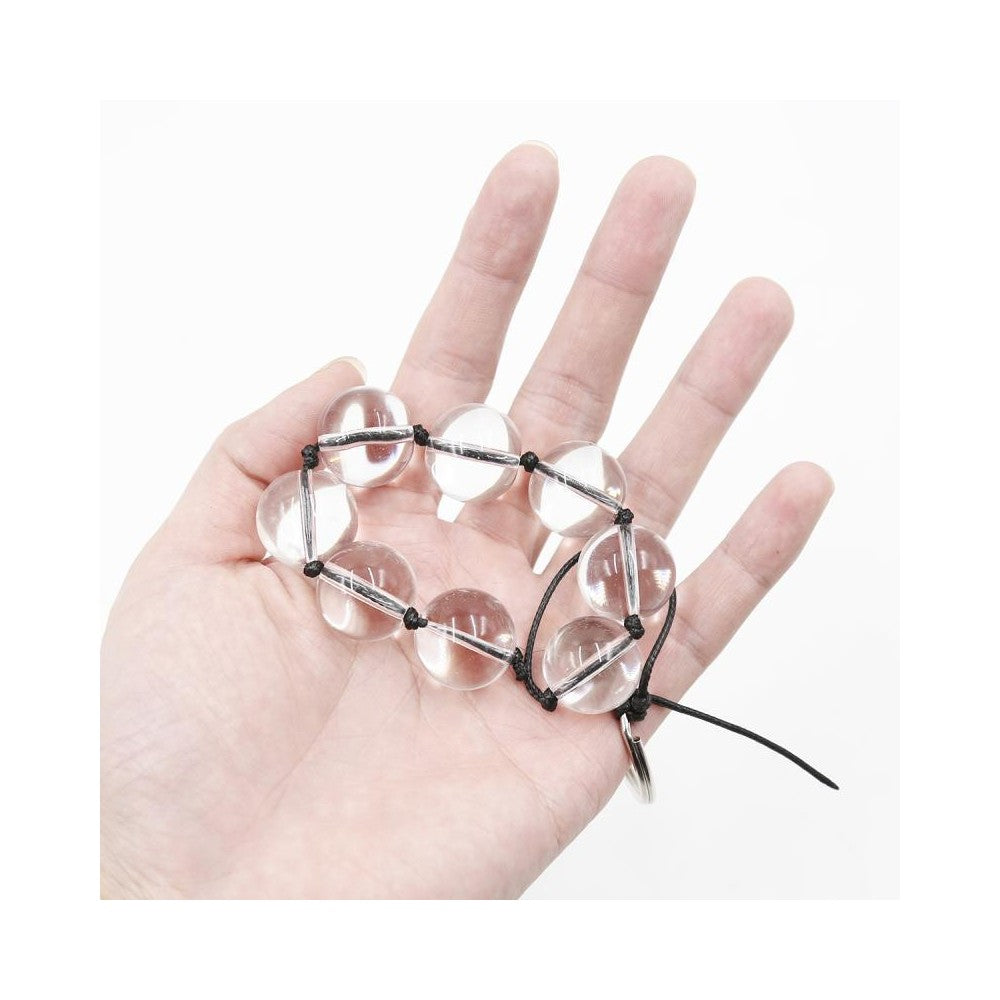 XLarge glass anal beads on string with pull O-Ring Ø 2.8 cm - image 7