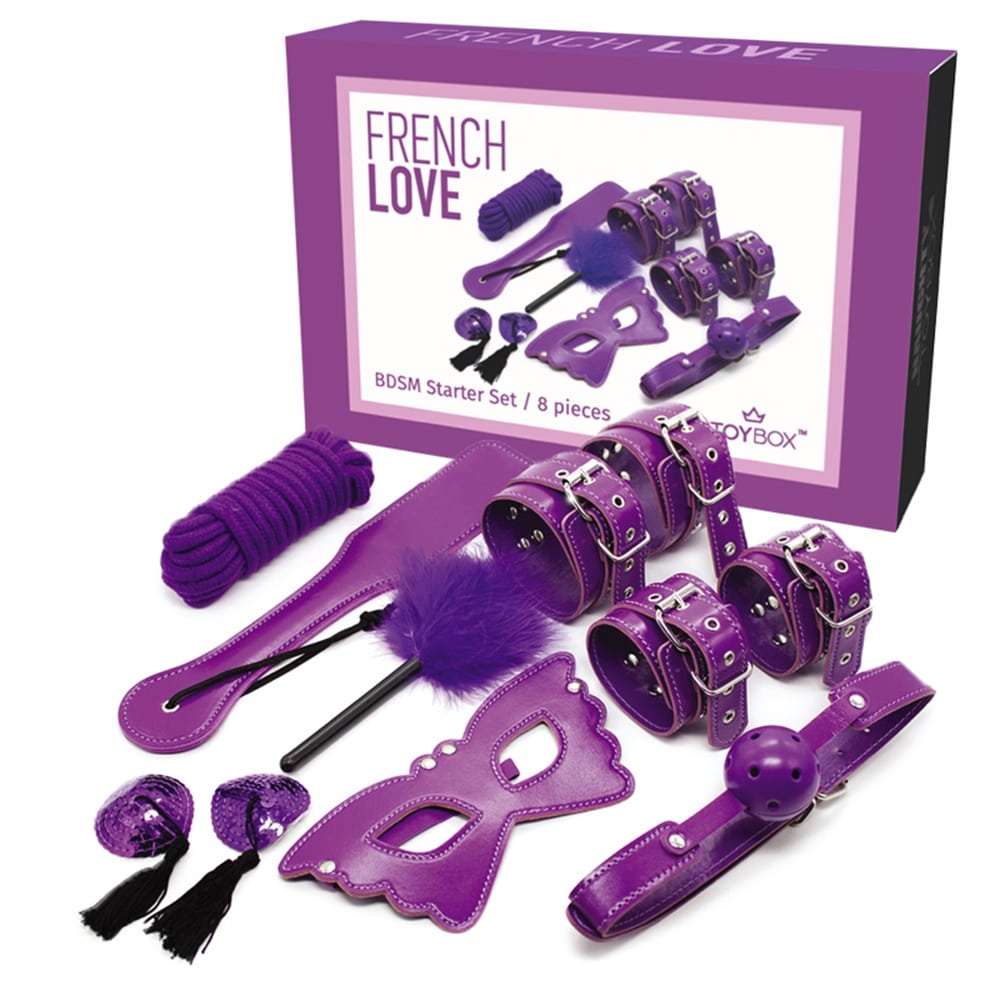 TOYBOX French Love Purple BDSM set with 8 toys