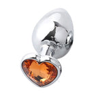 LARGE heart base metal butt plug Yellow 9 X 4 cm - image 5