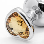 LARGE heart base metal butt plug Yellow 9 X 4 cm - image 3