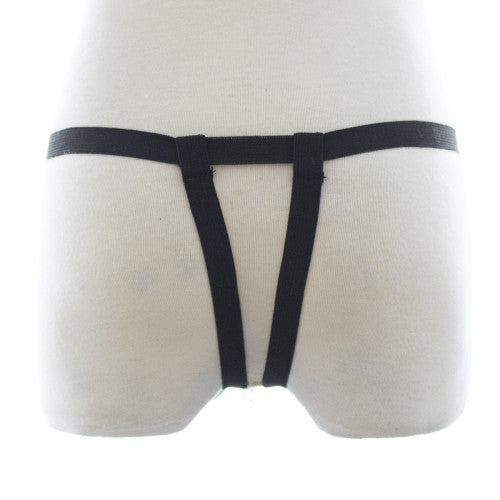 Female silver strap-on sex toy with elastic belt O/S - image 3