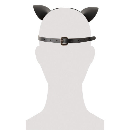 Black leather diamond Catwoman head mask O/S - image 4