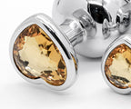 Naughty Toys Small heart base metal butt plug Sparkling YELLOW 7 cm - image 3