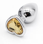 MEDIUM Heart Base Metal butt plug YELLOW 8 cm - image 2