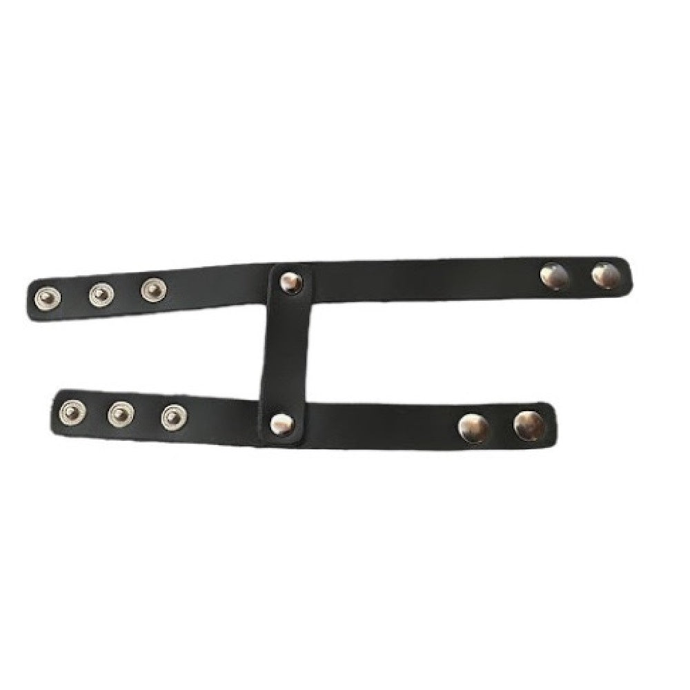 Naughty Toys black Dual leather cock and balls ring - image 3