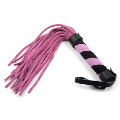 Naughty Toys Pink-Black Leather Flogger 26cm Secondary image