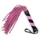 Naughty Toys Pink-Black Leather Flogger 26cm - image 5