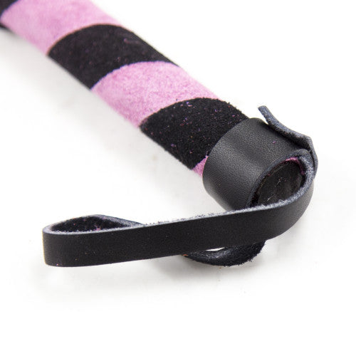 Naughty Toys Pink-Black Leather Flogger 26cm - image 4