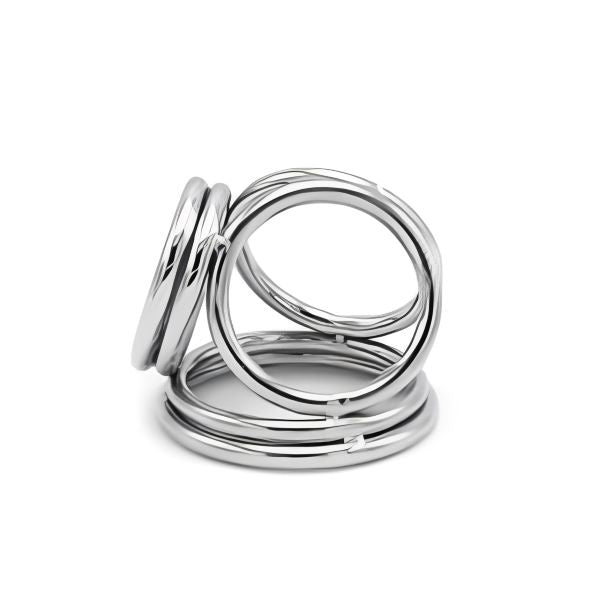 Naughty Toys Chrome Triple Cock Ring with Ball Separator - image 3