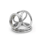 Naughty Toys Chrome Triple Cock Ring with Ball Separator