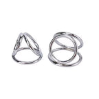 Naughty Toys Chrome triple Cock Ring with Ball Divider - image 4