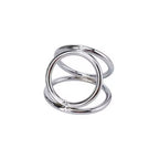 Naughty Toys Chrome triple Cock Ring with Ball Divider - image 2
