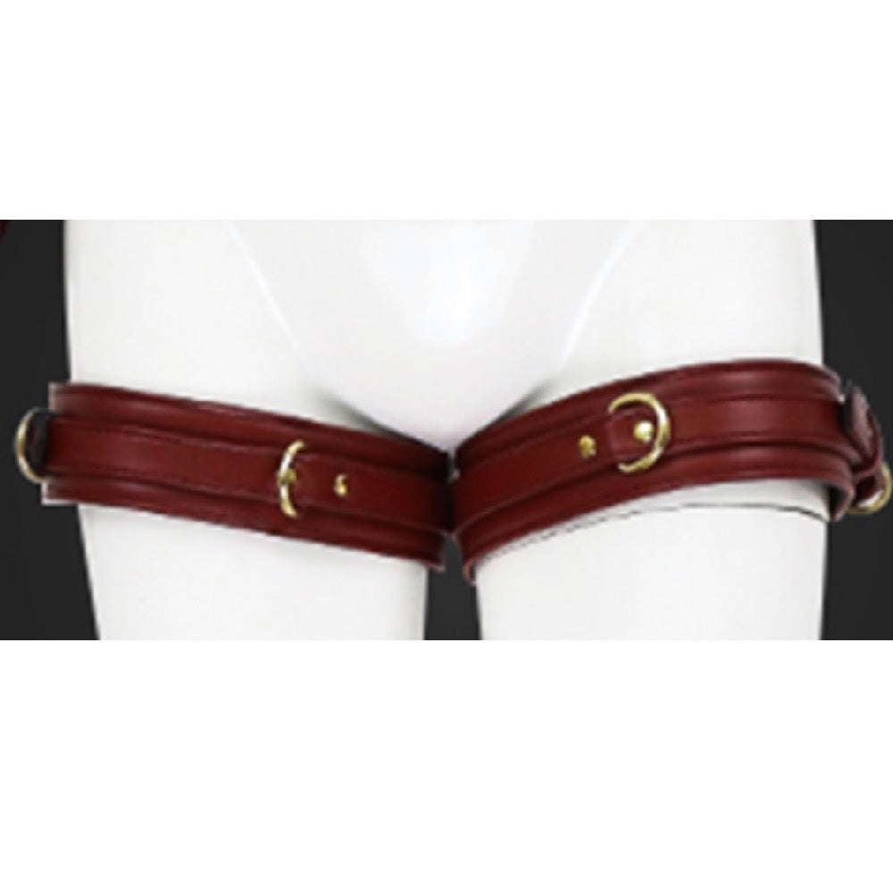 Naughty Toys Leather Leg thigh Garter Dark Red