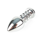 Naughty Toys Ribbed Steel Purple Jeweled Plug LARGE - image 3