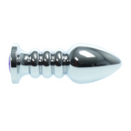 Naughty Toys Ribbed Steel Purple Jeweled Plug LARGE - image 7