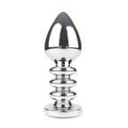 Naughty Toys Ribbed Steel Purple Jeweled Plug LARGE - image 8