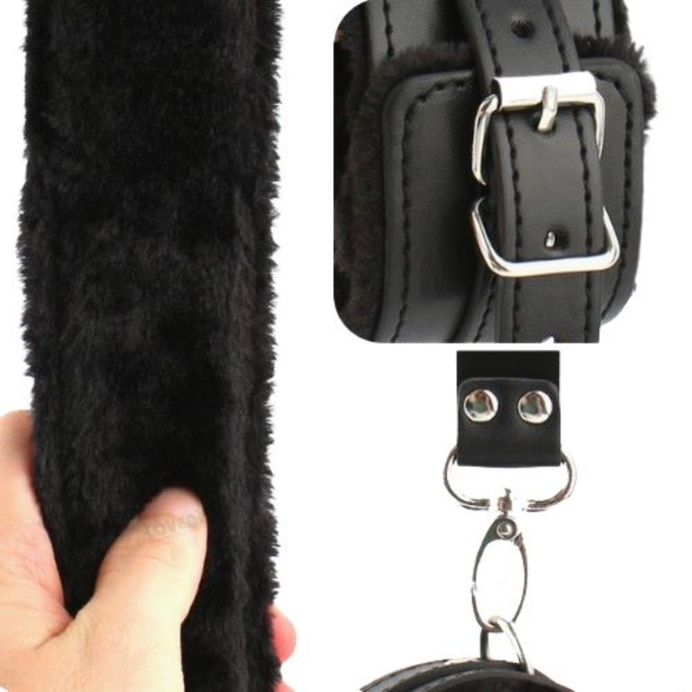 Naughty Toys Fur Wrist Ankle Cuffs with Hog Tie - image 2