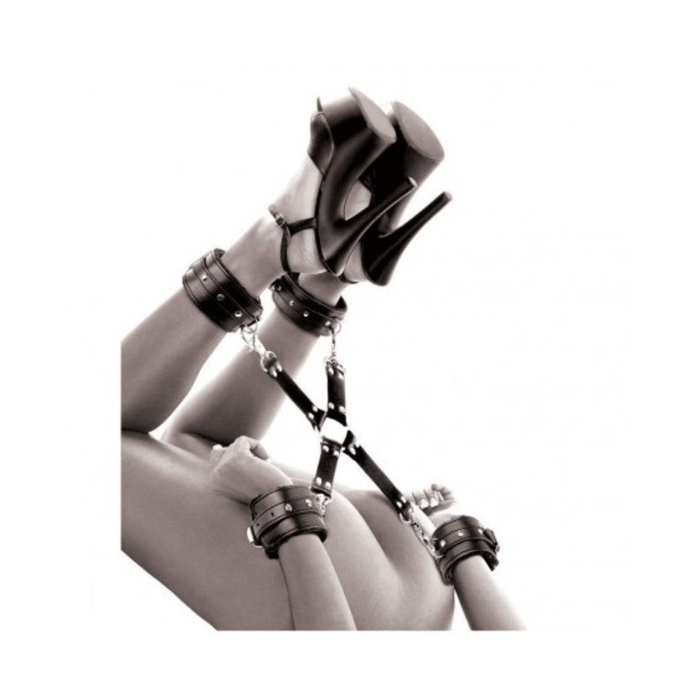 Naughty Toys Fur Wrist Ankle Cuffs with Hog Tie - image 5