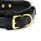 NAUGHTY TOYS fetish light black leather collar with leash - image 3