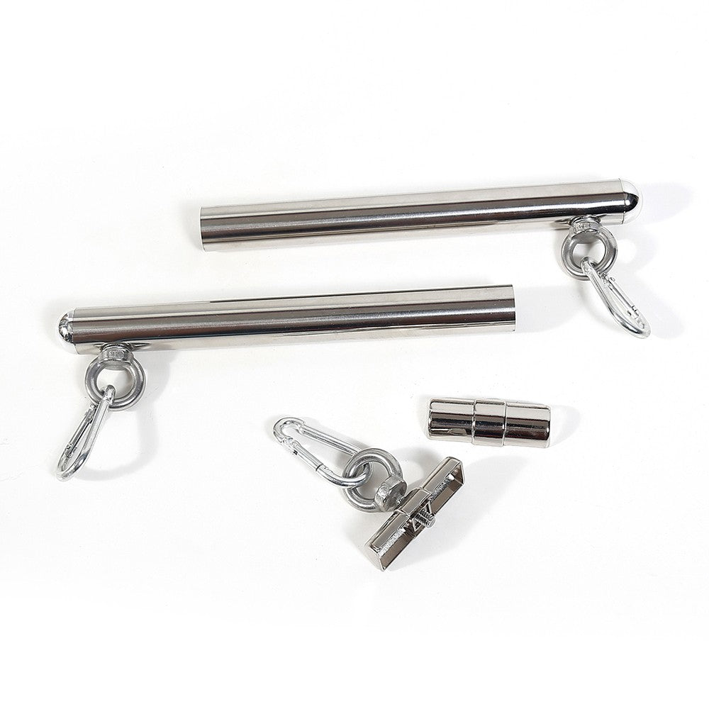 NAUGHTY TOYS Fetish restraint spreader metal bar with 3 hooks - image 3