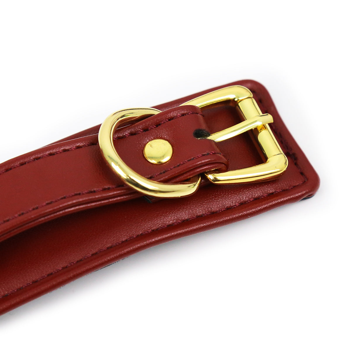 NAUGHTY TOYS wine red with Gold snap-hook leather Ankle cuffs - image 4