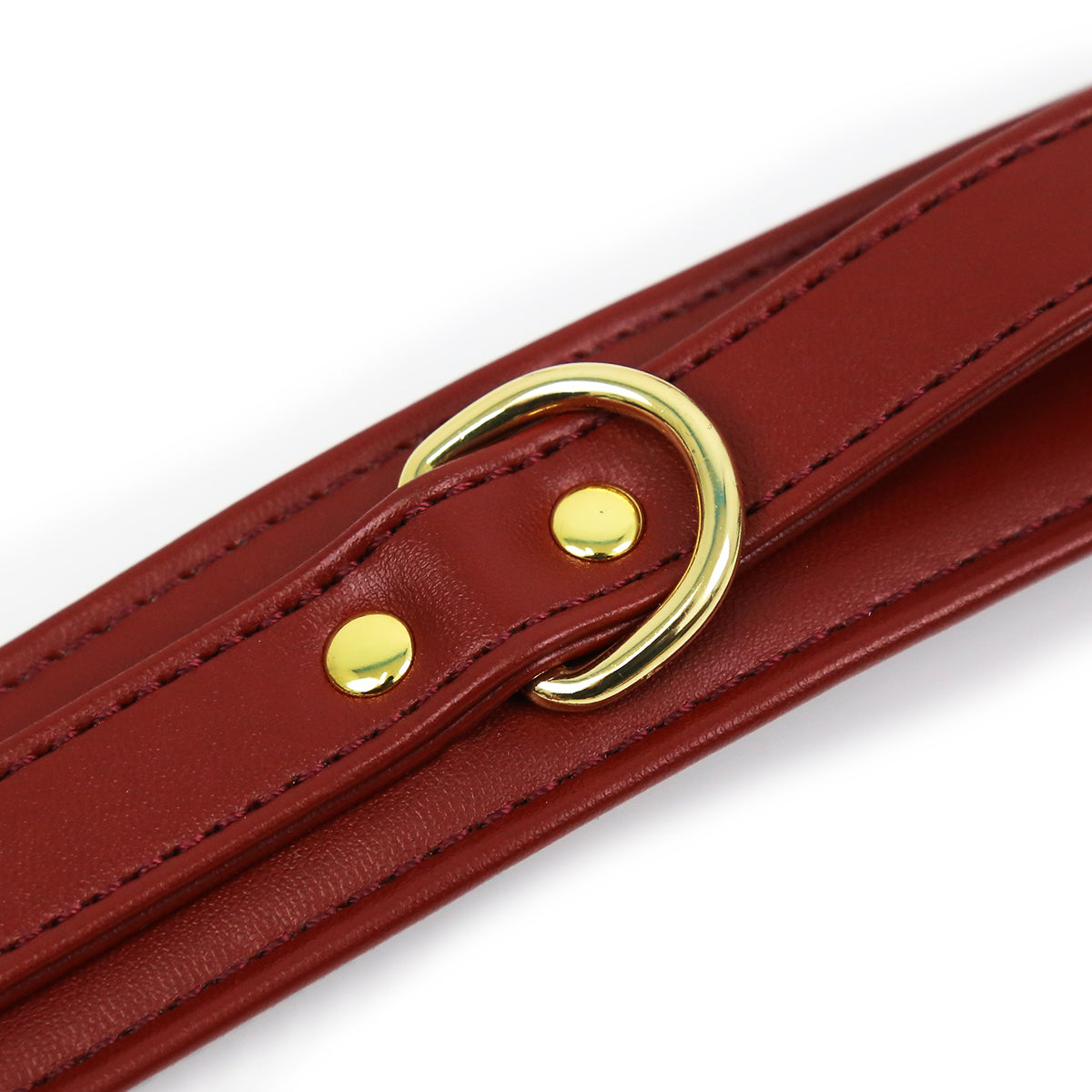 NAUGHTY TOYS wine red with Gold snap-hook leather Ankle cuffs - image 5