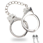 NAUGHTY TOYS Zinc Alloy silver plated heavy bondage police cuffs