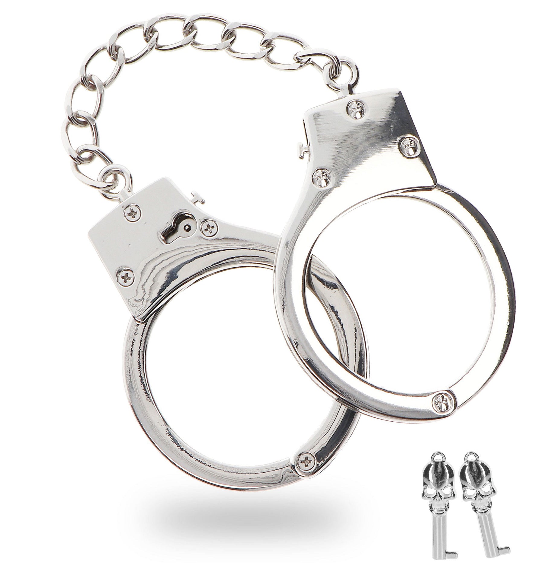 NAUGHTY TOYS Zinc Alloy silver plated heavy bondage police cuffs