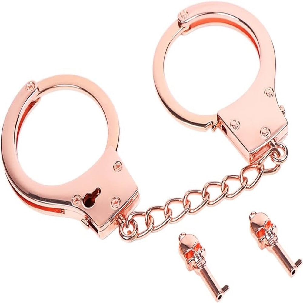 NAUGHTY TOYS Zinc Alloy rose-gold plated heavy bondage police cuffs