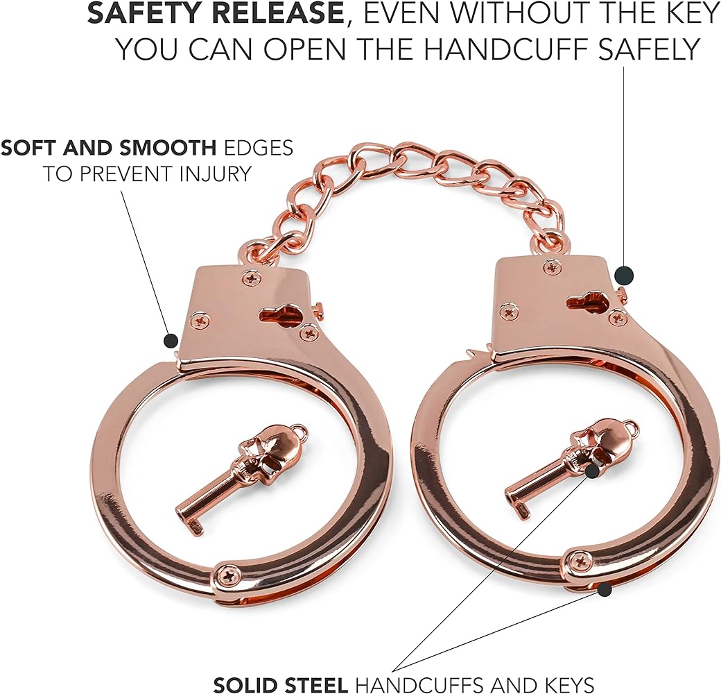 NAUGHTY TOYS Zinc Alloy rose-gold plated heavy bondage police cuffs - image 2
