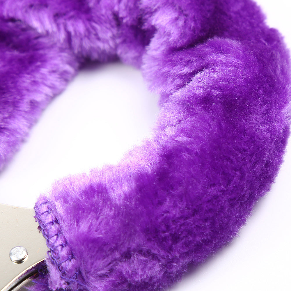 Naughty Toys Purple Furry Ankle fetish play handcuffs - image 6