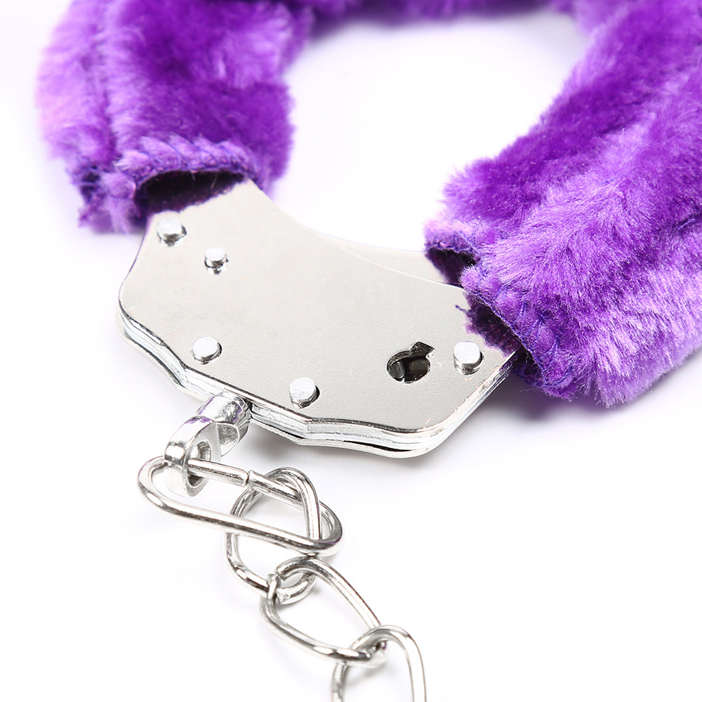 Naughty Toys Purple Furry Ankle fetish play handcuffs - image 5