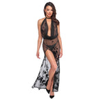 Noir Handmade Divinity long flocked mesh dress with open back - image 2