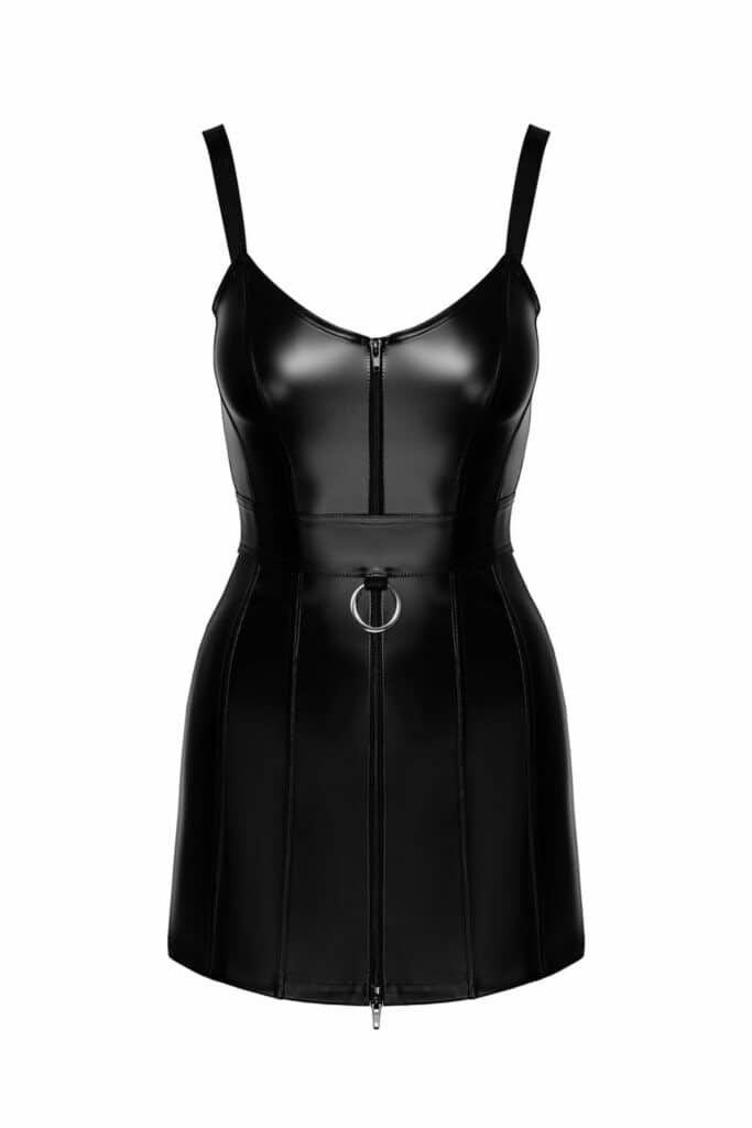 Noir Handmade Starlet wetlook minidress with ring belt