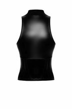 Noir Handmade Glam wetlook top with vinyl corset - image 3