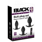 BLACK VELVETS 3 Butt plug set with vibro bullet - image 2