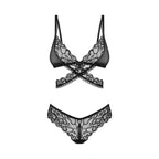 Obsessive Blomentis Bra tied at the waist and thong BLACK - image 4