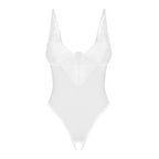 Plus Size Obsessive Alissium crotchless Teddy WHITE