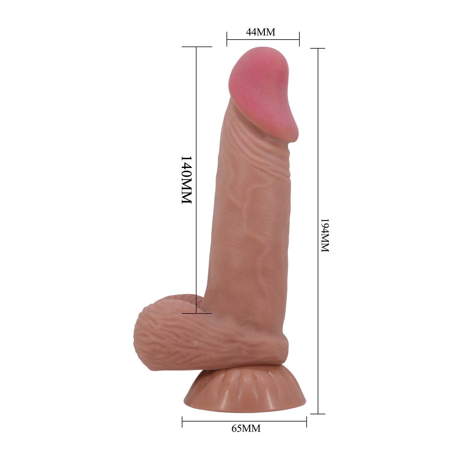 Pretty Love Sliding Skin suction base Dildo 19.4 x 4.4 cm BROWN - image 3