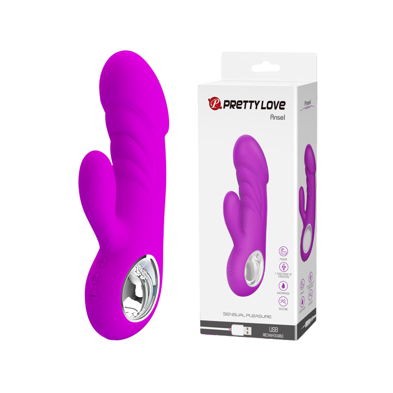 PRETTY LOVE ANSEL Rabbit Vibrator PURPLE