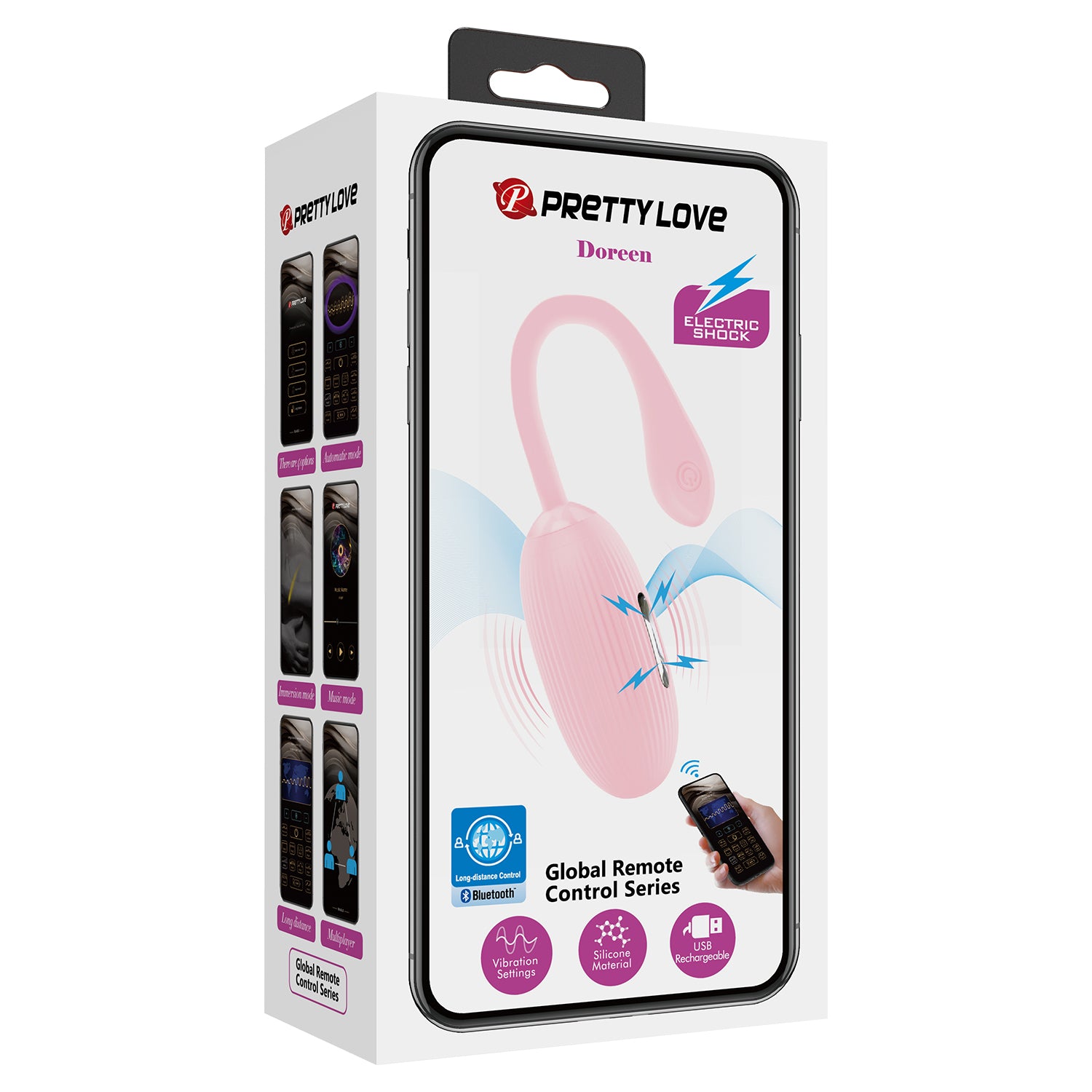 Pretty Love DOREEN Egg Vibrator with Electro shock PINK Δευτερεύουσα εικόνα προϊόντος