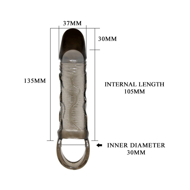 Pretty Love BRAYDEN Penis Sleeve 17.5 cm BLACK Δευτερεύουσα εικόνα προϊόντος