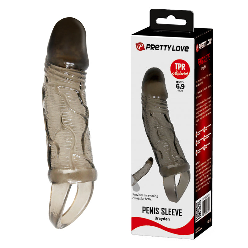 Pretty Love BRAYDEN Penis Sleeve 17.5 cm BLACK Κύρια εικόνα προϊόντος