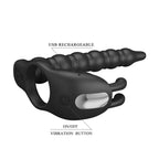 PRETTY LOVE BLACKNEY vibrating penis ring with plug