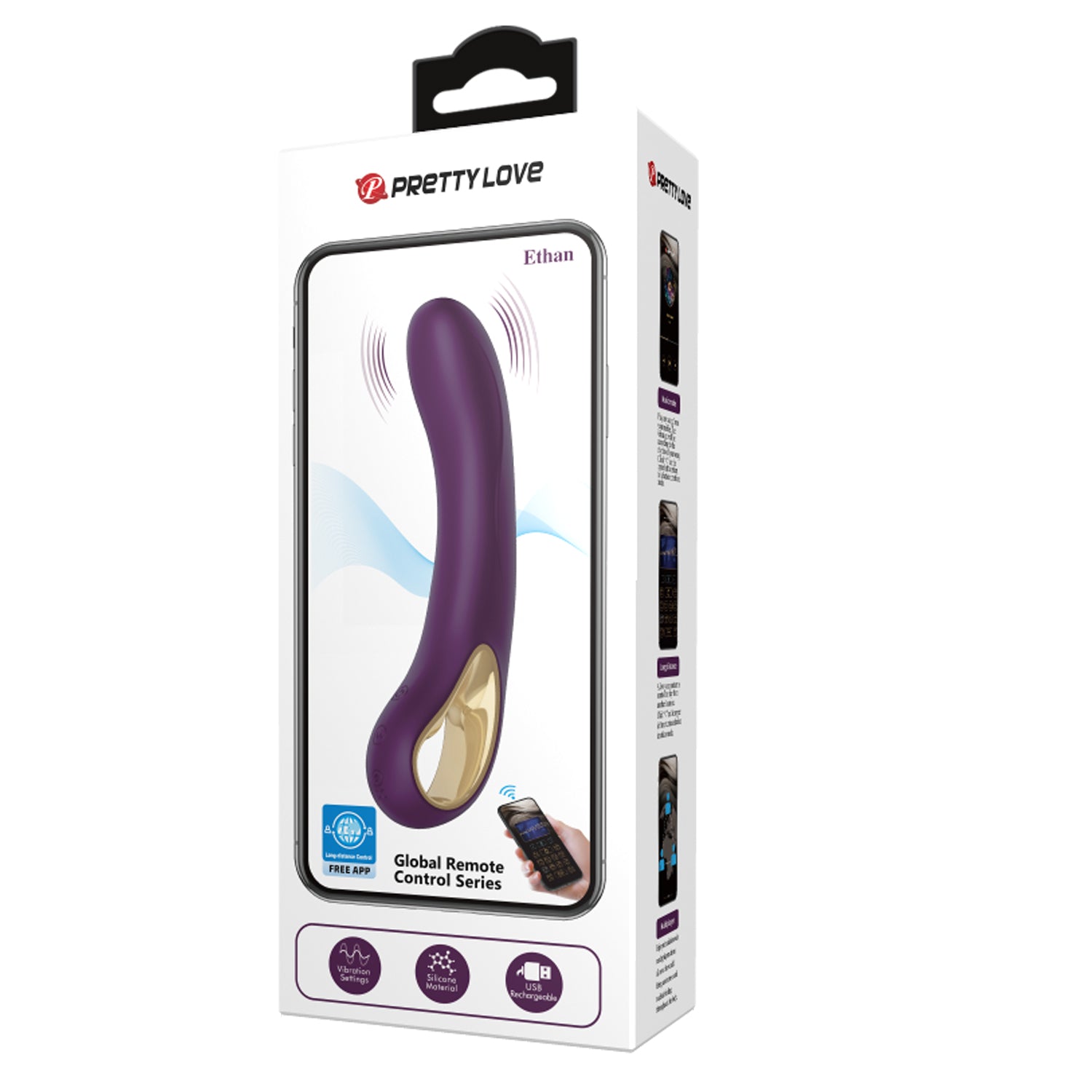 Pretty Love ETHAN App controlled Vibrator PURPLE Κύρια εικόνα προϊόντος