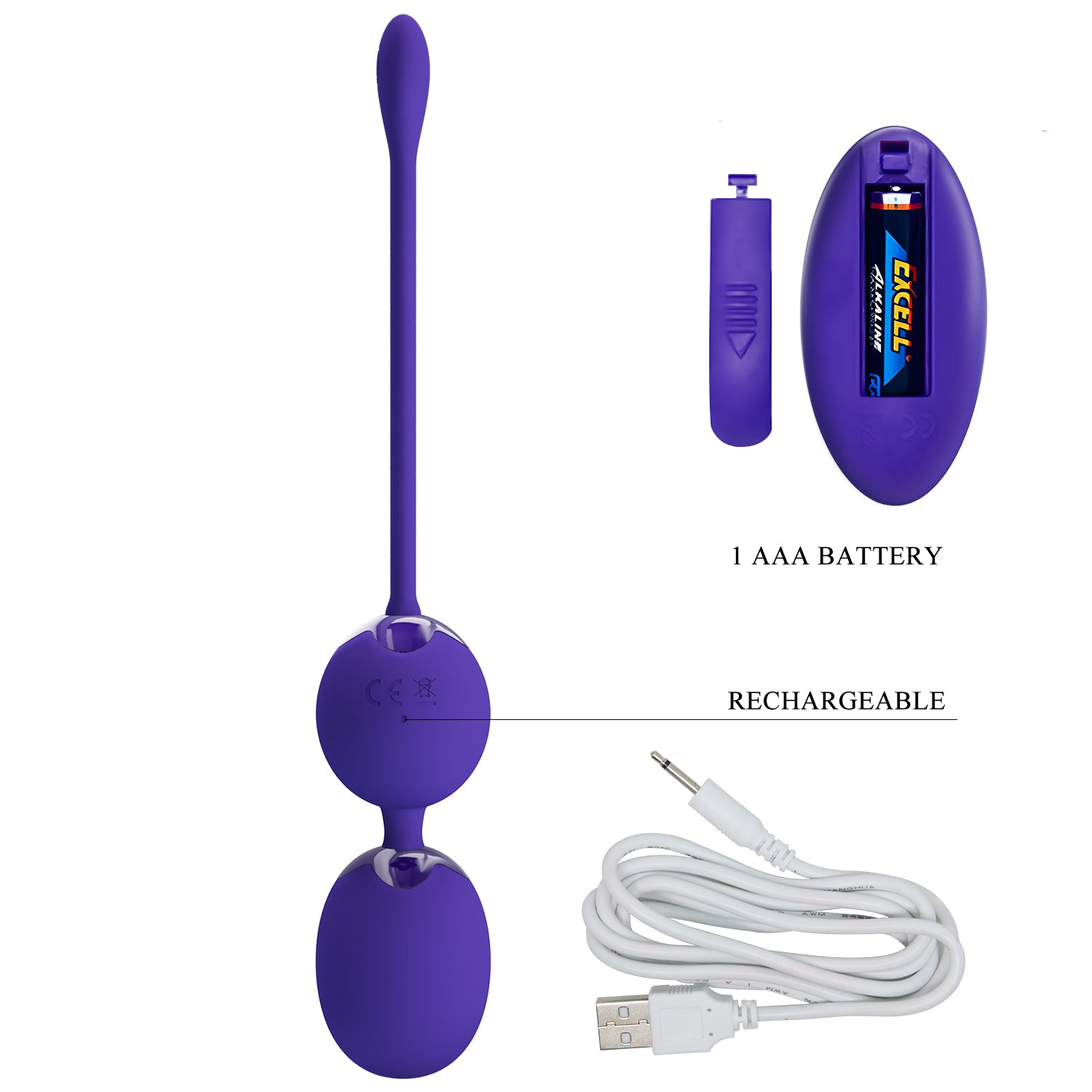 Pretty Love WILLIE YOUTH Remote Controlled Kegel Balls 8.5 x 2.7 cm BLUE Δευτερεύουσα εικόνα προϊόντος