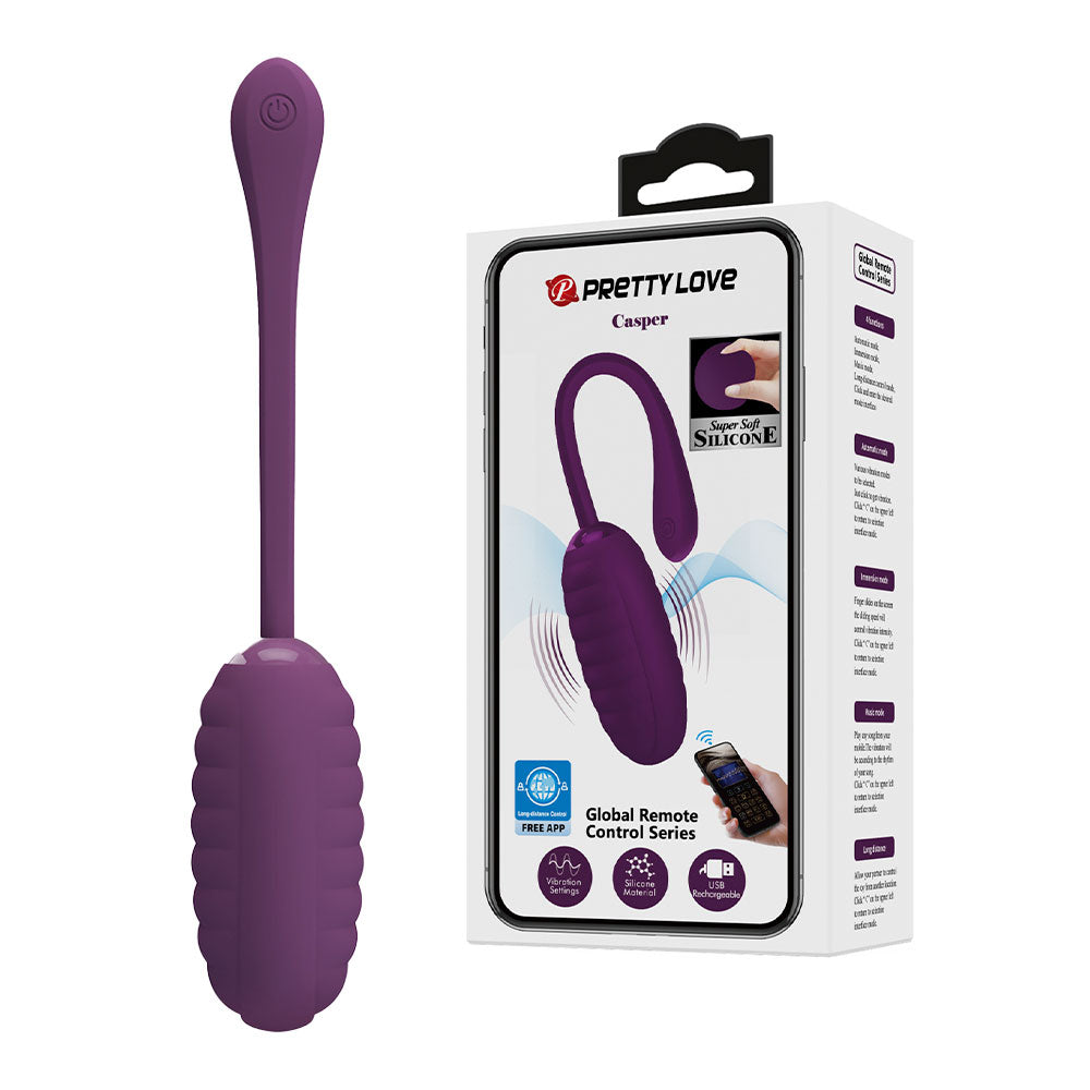 Pretty Love CASPER App Controlled Egg Vibrator PURPLE