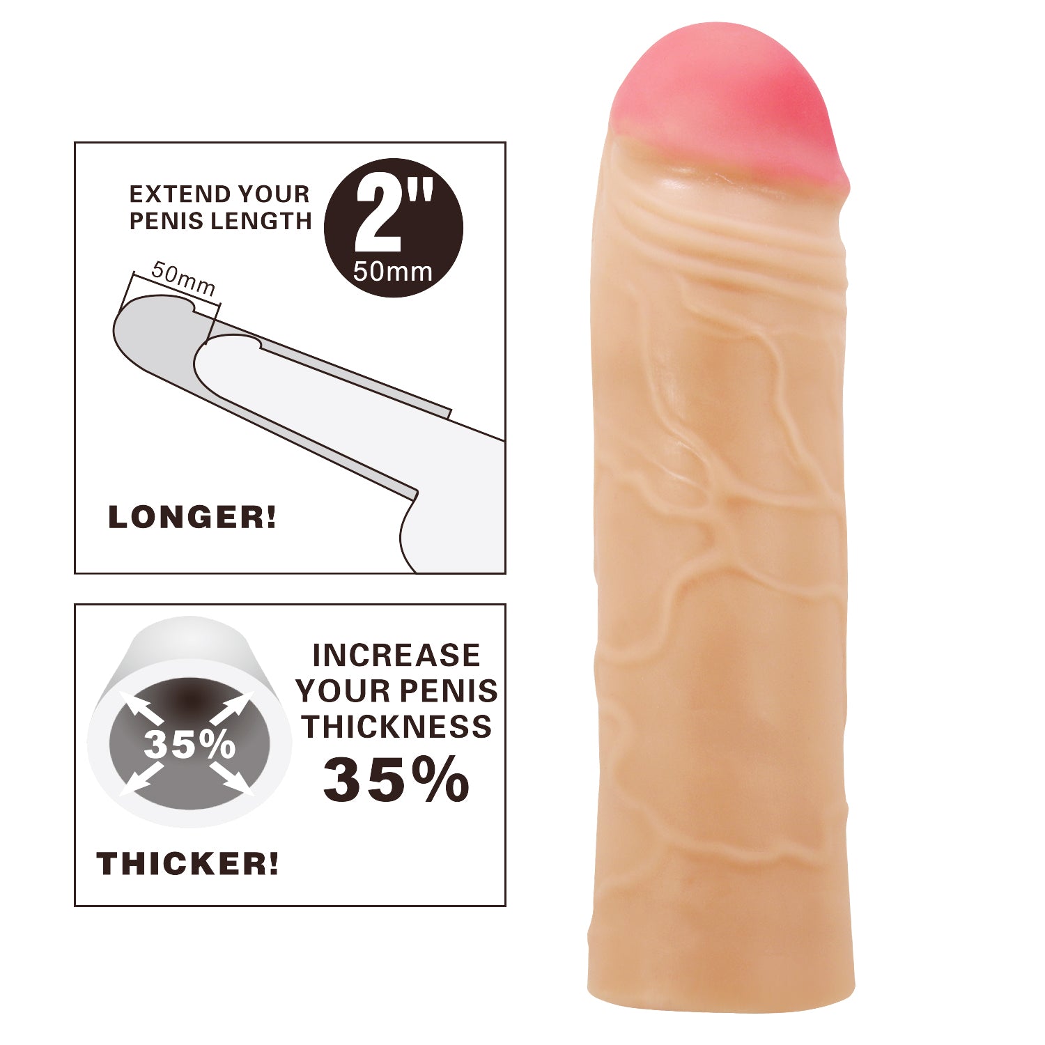 PRETTY LOVE CHANE penis enlargement sleeve Δευτερεύουσα εικόνα προϊόντος